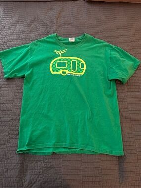 Green Graphic Tee with Camper Design